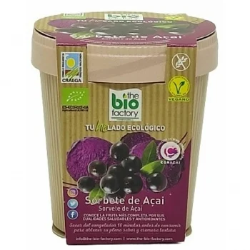 Helado Sorbete de Acaí Ecológico The Bio Factory sin Gluten 480 Ml.