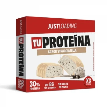 Barrita Alta en Proteínas Sabor Stracciatella Just Loading Pack de 3 Unidades de 30 G.