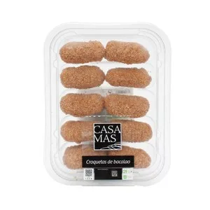 Casa MAS Bandeja de Croquetas de Bacalao, Listas para Calentar y Comer Casa MAS 280 G.