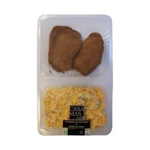 Casa MAS Ensaladilla Rusa con Atún + Libritos de Lomo de Cerdo Rellenos de Queso 320 G.