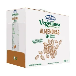 Central Lechera Asturiana Bebida de Almendras sin Azúcares Añadidos  Vegetánea 6 X 1 L. 6000 ML