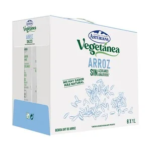 Central Lechera Asturiana Bebida de Arroz sin Azúcares Añadidos Vegetánea 6 X 1 L. 6000 ML