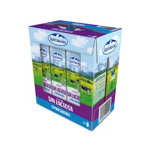 Central Lechera Asturiana Leche de Vaca Semidesnatada sin Lactosa, de Origen Español  6 X 1.5 L. 9000 ML