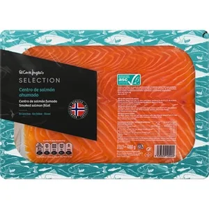 Centro de Salmón Ahumado Noruego en Lonchas  el Corte Ingles Selection 400 G