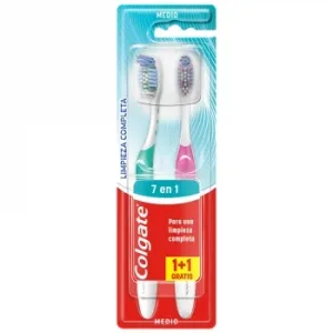 Cepillo de Dientes Medio Limpieza Completa Total Colgate 2 Ud.