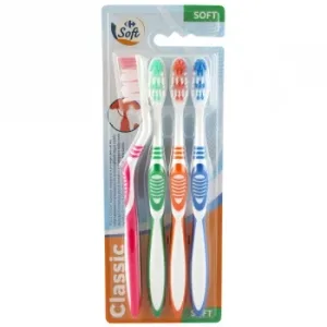 Cepillo de Dientes Suave Carrefour 4 Ud.