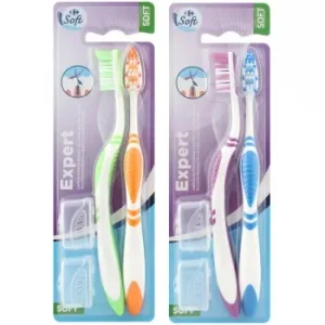 Cepillo de Dientes Suave Cerdas Cruzadas Soft Carrefour 2 Ud.