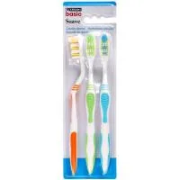 Cepillo Familiar Suave Eroski Basic, Pack 3 Uds