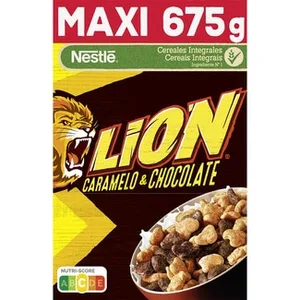 Cereales de Desayuno Integrales con Caramelo y Chocolate sin Aceite de Palma Nestle Lion