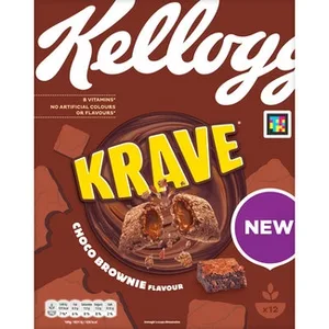 Cereales de Desayuno Rellenos Sabor Choco Brownie  Kellogg's Krave 375 G