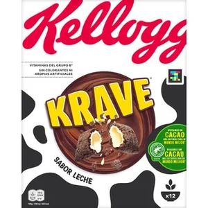 Cereales de Desayuno Rellenos Sabor Leche  Kellogg's Krave 375 G