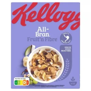 Cereales de Trigo Integral con Pasas, Coco, Plátano, Manzana y Avellanas All Bran Kellogg's 500 G.