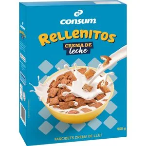 Cereales Rellenos Crema con Leche 500 Gr
