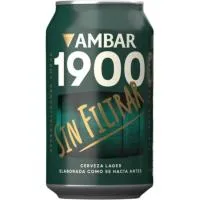Cerveza 1900 sin Filtrar Ambar, Lata 33 Cl
