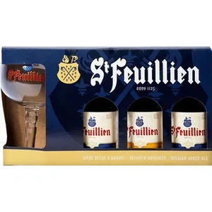 Cerveza Belga Pack 3 Variedades (rubia, Triple y Negra) + Copa ST Feuillien