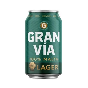 Gran VÍA Cerveza Lager 100% Malta Lata 33 Cl. 330 ML