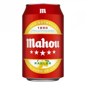 Cerveza Mahou 5 Estrellas Radler con Zumo Natural de Limón Lata 33 Cl.