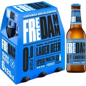 Cerveza Rubia 0,0% Alcohol Tipo Lager Pack 6  Free Damm 25 CL
