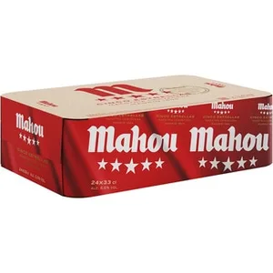 Cerveza Rubia Especial Pack 24  Mahou 5 Estrellas 33 CL