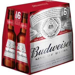 Cerveza Rubia Estadounidense Pack 6  Budweiser 25 CL
