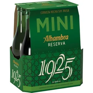 Cerveza Rubia Extra Pack 6 Formato Mini Alhambra Reserva 1925 22.5 CL
