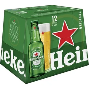 Cerveza Rubia Lager Holandesa Pack 12  Heineken 25 CL