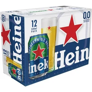Cerveza Rubia Lager Holandesa sin Alcohol Pack 12  Heineken 0,0 33 CL