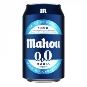Cerveza Rubia Mahou 0,0 Lata 33 Cl.