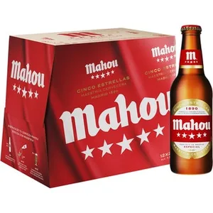 Cerveza Rubia Especial Pack 12  Mahou 5 Estrellas 25 CL