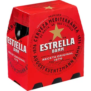 Cerveza Rubia Mediterránea de Malta, Arroz y Lúpulo Pack 6  Estrella Damm 25 CL