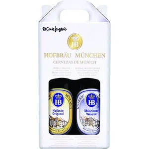 Cerveza Rubia Original Baja Fermentación y Cerveza de Trigo Alemana Pack 2 Hofbräu München