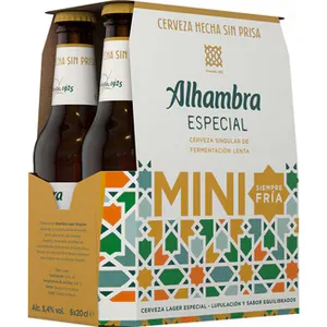 Cerveza Rubia Tradicional Mini Pack 6 Alhambra Tradicional