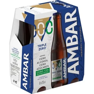 Cerveza Rubia Triple Zero sin Alcohol Pack 6  Ambar 0,0 25 CL
