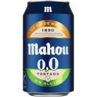 Cerveza Tostada 0,0 sin Gluten Mahou, Lata 33 Cl