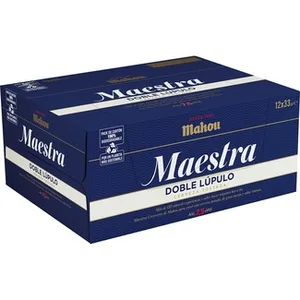 Cerveza Tostada Doble Lúpulo Pack 12  Mahou Maestra 33 CL