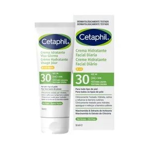 Cetaphil Crema Facial Hidratante Diaria, con FPS 30 (alto), para Todo Tipo de Pieles 50 Ml.