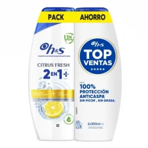Champú y Acondicionador Anticaspa Citrus Fresh 2en1 Plus H&s Pack 2 Unidades 300 Ml.