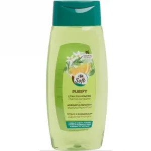 Champú Cítricos y Romero para Cabello Normal y Graso Soft Carrefour 400 Ml.