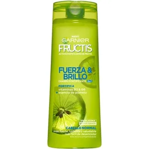 Champú Fortificante Fuerza & Brillo 2 en 1 con Vitaminas B3 y B6 + Esencia de Pomelo para Cabello Normal Fructis