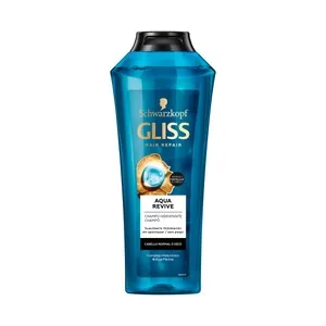 Gliss Champú Hidratante con Complejo Hialurónico y Alga Marina, para Cabellos Normales o Secos Gliss Aqua Revive de Schwarzkopf 370 Ml.
