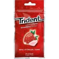 Chicle de Fresa sin Azúcar en Gragea Trident, Paquete 43,5 G