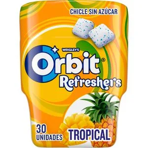 Chicle Grageado Refresh Sabor Tropical Bote 67 Gr