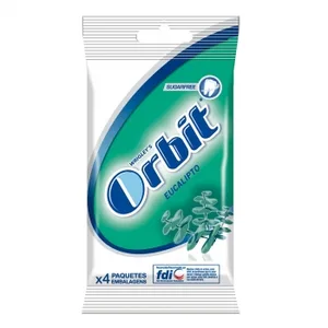 Chicles Sabor Eucalipto Orbit 4 Pquetes de 10 Ud.