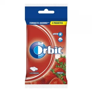 Chicles Sabor Fresa Orbit 4 Paquetes de 10 Ud.