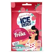 Chicles Sabor Fresa sin Azúcar Iceberg de Dia Bolsa 44.8 G