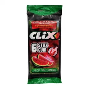 Chicles de Sandía Clix sin Gluten y sin Azúcar Pack de 3 Unidades de 15,6 G.