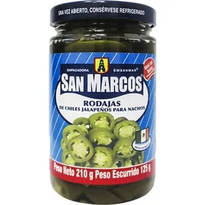 Chiles Jalapeños en Rodajas para Nachos  SAN Marcos 210 G