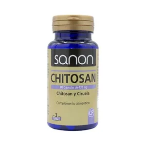 Sanon Chitosan, Ciruela y Vitamina C (complemento Alimenticio) 80 Cápsulas.