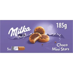 Choco Stars Mini Estrellas Galletas con Chocolate 5 Envases Individuales Milka