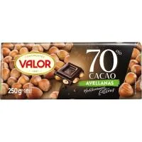 Chocolate 70% Avellana Valor, Tableta 250 G
